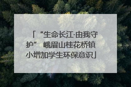 “生命长江·由我守护” 峨眉山桂花桥镇小增加学生环保意识