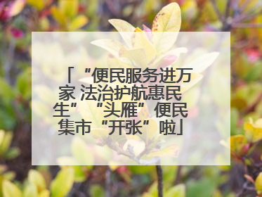 “便民服务进万家 法治护航惠民生”“头雁”便民集市“开张”啦