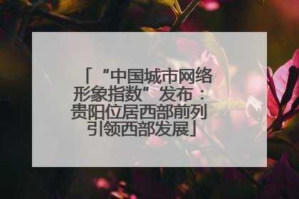 “中国城市网络形象指数”发布：贵阳位居西部前列 引领西部发展