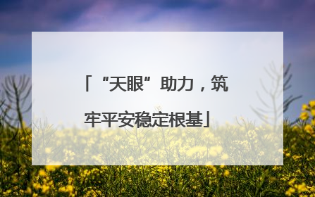 “天眼”助力，筑牢平安稳定根基