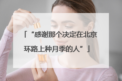“感谢那个决定在北京环路上种月季的人”