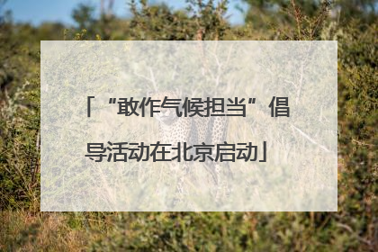 “敢作气候担当”倡导活动在北京启动
