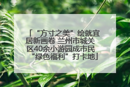“方寸之美”绘就宜居新画卷 兰州市城关区40余小游园成市民“绿色福利”打卡地