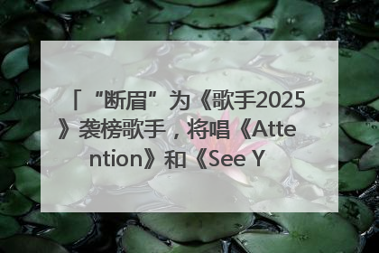 “断眉”为《歌手2025》袭榜歌手，将唱《Attention》和《See You Again》