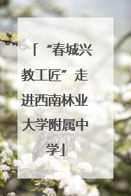 “春城兴教工匠”走进西南林业大学附属中学