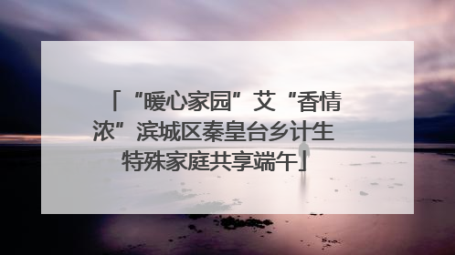 “暖心家园”艾“香情浓”滨城区秦皇台乡计生特殊家庭共享端午