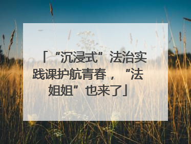 “沉浸式”法治实践课护航青春，“法姐姐”也来了