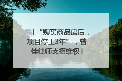 “购买商品房后，项目停工3年”，曾佳律师支招维权