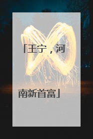 王宁，河南新首富