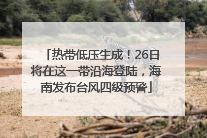 热带低压生成！26日将在这一带沿海登陆，海南发布台风四级预警