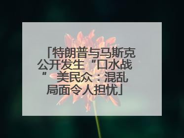 特朗普与马斯克公开发生“口水战” 美民众：混乱局面令人担忧
