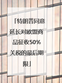 特朗普同意延长对欧盟商品征收50%关税的最后期限