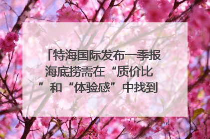 特海国际发布一季报 海底捞需在“质价比”和“体验感”中找到平衡｜新经济观察
