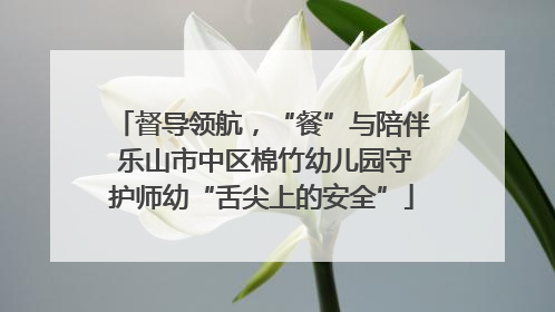 督导领航，“餐”与陪伴 乐山市中区棉竹幼儿园守护师幼“舌尖上的安全”