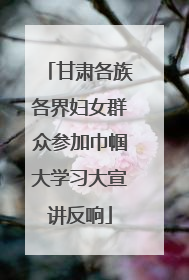 甘肃各族各界妇女群众参加巾帼大学习大宣讲反响