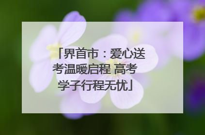 界首市：爱心送考温暖启程 高考学子行程无忧