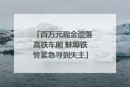 百万元现金遗落高铁车厢 蚌埠铁警紧急寻到失主