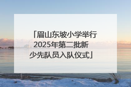 眉山东坡小学举行2025年第二批新少先队员入队仪式
