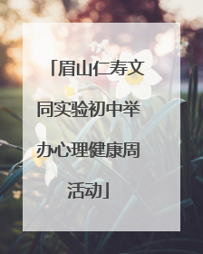 眉山仁寿文同实验初中举办心理健康周活动