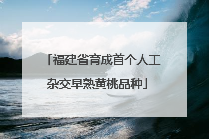 福建省育成首个人工杂交早熟黄桃品种