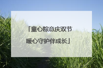 童心粽意庆双节 暖心守护伴成长