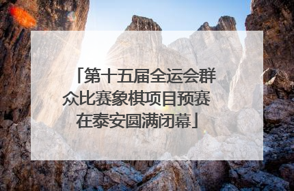 第十五届全运会群众比赛象棋项目预赛在泰安圆满闭幕