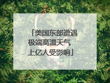 美国东部遭遇极端高温天气 上亿人受影响