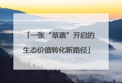 一张“草票”开启的生态价值转化新路径