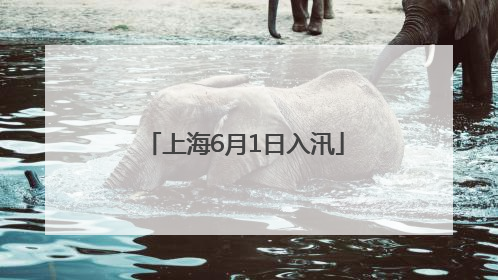 上海6月1日入汛