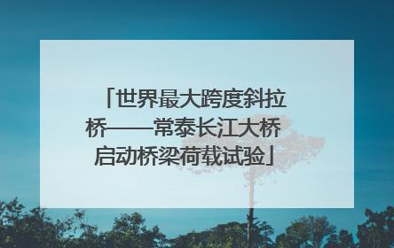 世界最大跨度斜拉桥——常泰长江大桥启动桥梁荷载试验