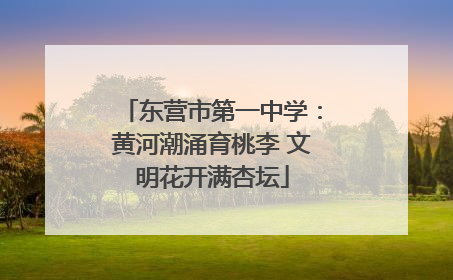 东营市第一中学：黄河潮涌育桃李 文明花开满杏坛