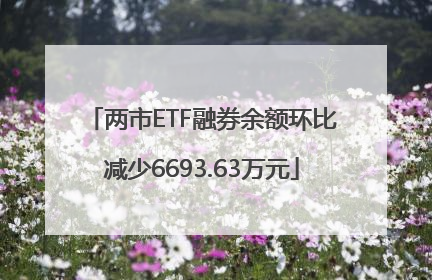两市ETF融券余额环比减少6693.63万元