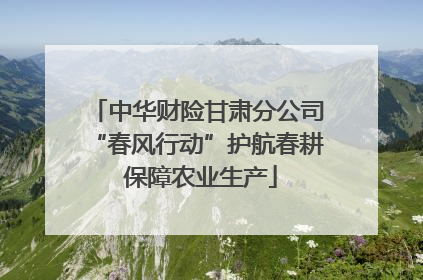 中华财险甘肃分公司“春风行动”护航春耕 保障农业生产