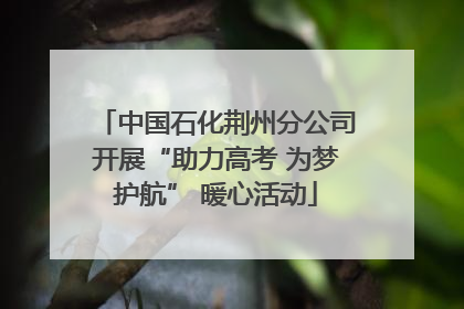 中国石化荆州分公司开展“助力高考 为梦护航” 暖心活动
