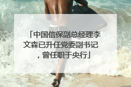 中国信保副总经理李文森已升任党委副书记，曾任职于央行