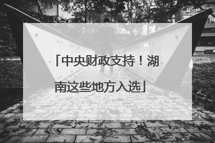 中央财政支持！湖南这些地方入选