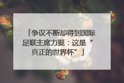 争议不断却得到国际足联主席力挺：这是“真正的世界杯”