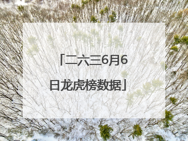 二六三6月6日龙虎榜数据