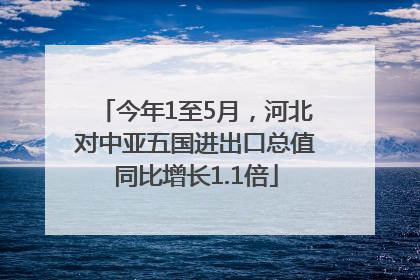 今年1至5月，河北对中亚五国进出口总值同比增长1.1倍