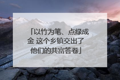 以竹为笔、点绿成金 这个乡镇交出了他们的共富答卷