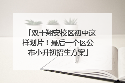 双十翔安校区初中这样划片！最后一个区公布小升初招生方案