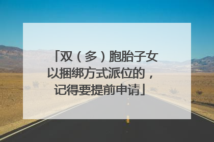 双（多）胞胎子女以捆绑方式派位的，记得要提前申请