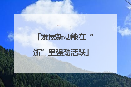 发展新动能在“浙”里强劲活跃