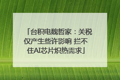 台积电魏哲家：关税仅产生些许影响 拦不住AI芯片炽热需求