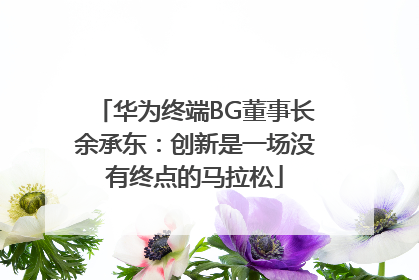 华为终端BG董事长余承东：创新是一场没有终点的马拉松