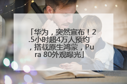 华为，突然宣布！2.5小时超4万人预约，搭载原生鸿蒙，Pura 80外观曝光