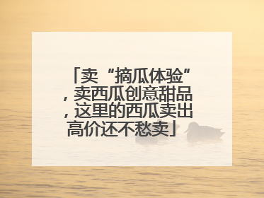 卖“摘瓜体验”，卖西瓜创意甜品，这里的西瓜卖出高价还不愁卖