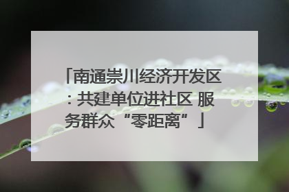 南通崇川经济开发区：共建单位进社区 服务群众“零距离”