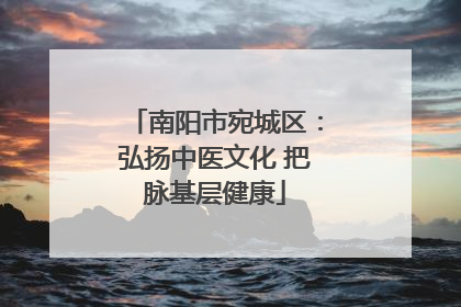 南阳市宛城区：弘扬中医文化 把脉基层健康