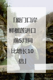 厦门口岸鲜榴莲进口 前5月同比增长10倍